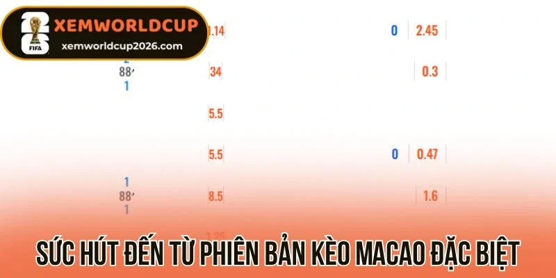 Sức hút đến từ phiên bản kèo Macao đặc biệt