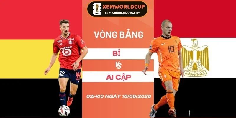Soi kèo Bỉ vs Ai Cập - Bảng G World Cup 02h00 16/06/2026