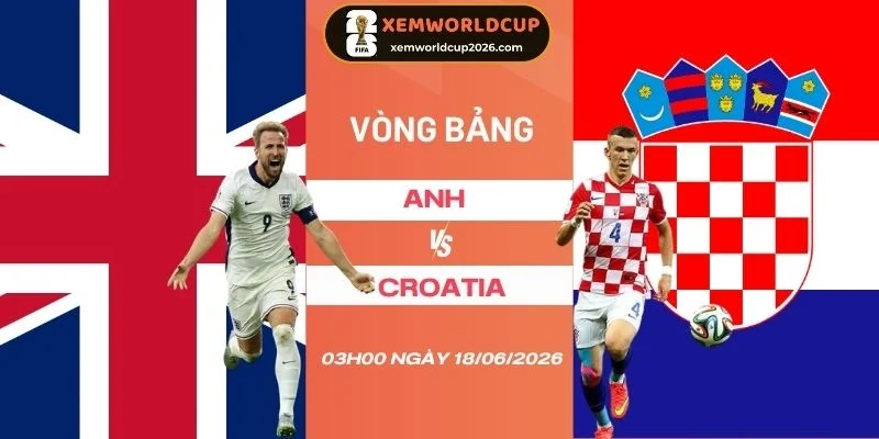 Soi tỷ lệ kèo Anh vs Croatia - Bảng L World Cup 03h00 18/06/2026